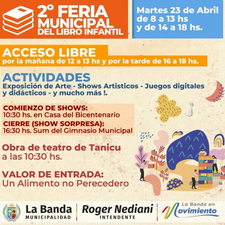  Nediani invita a la 2&deg; Edici&oacute;n de la Feria Municipal del Libro Infantil con Fines Solidarios