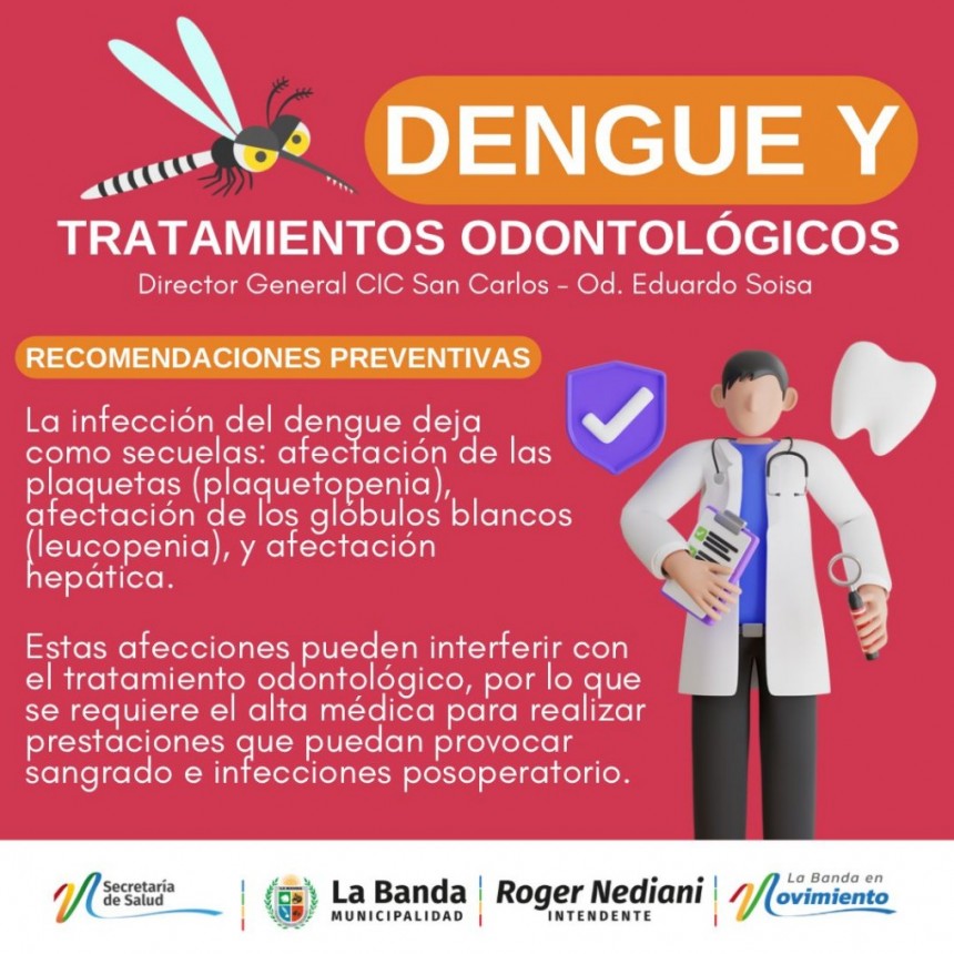  La Municipalidad de La Banda informa sobre las complicaciones bucales relacionadas al Dengue