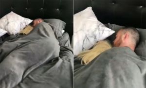 Sorprendi&oacute; al marido con una rubia en la cama: video desopilante