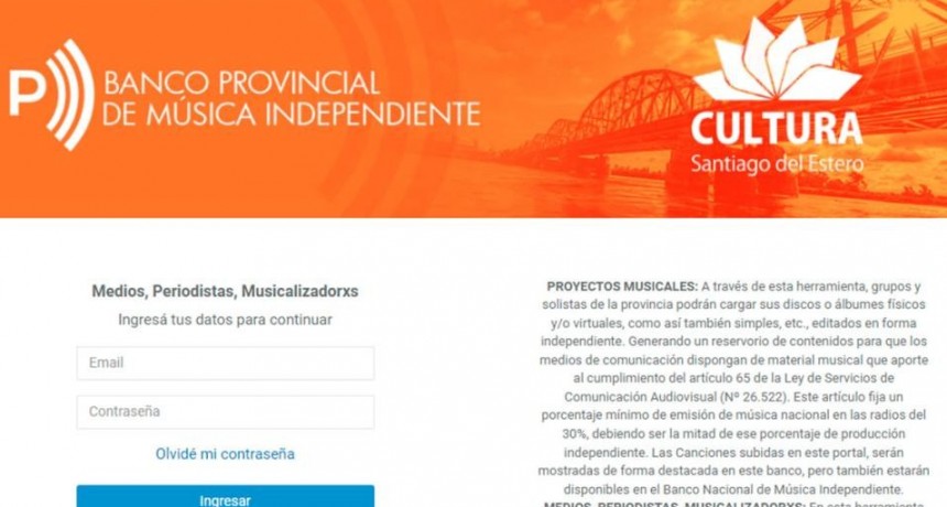 Presentaron el Banco Provincial de M&uacute;sica Independiente de Santiago