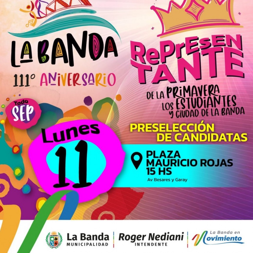 Se convoca a j&oacute;venes a participar en la preselecci&oacute;n de la representante de la primavera, los estudiantes y de la ciudad de La Banda 