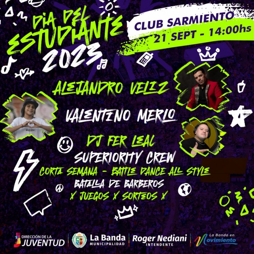 La Banda realizar&aacute; la &ldquo;Fiesta del Estudiante 2023&rdquo; en el Club Sarmiento 