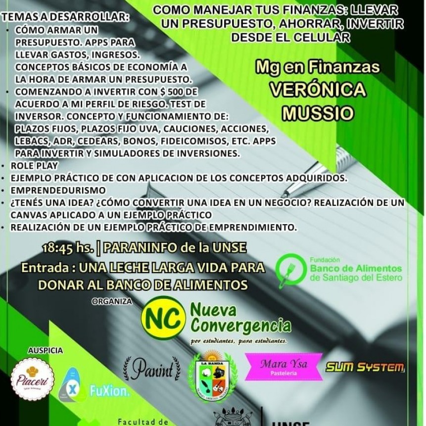El municipio invita a una jornada de finanzas y emprendedores